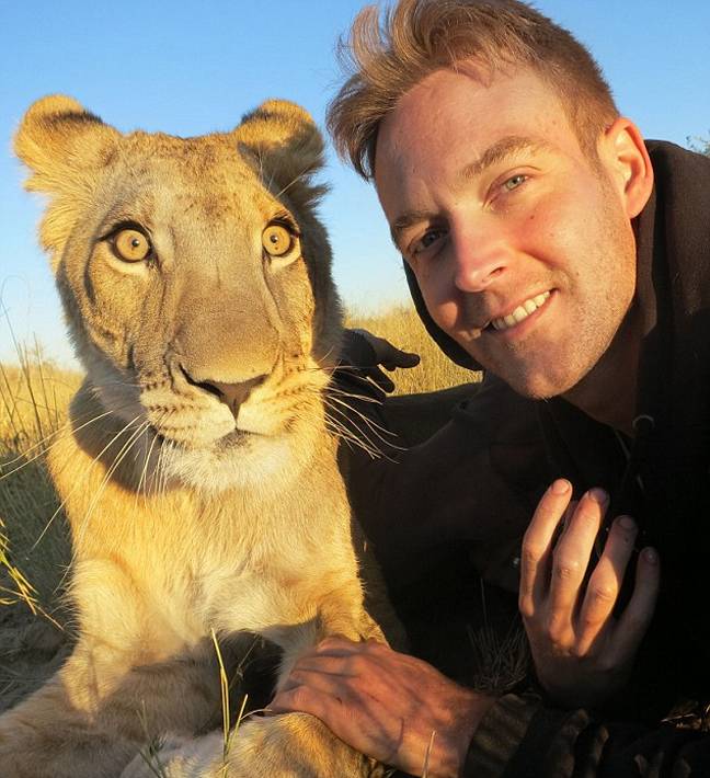 Η λέαινα που αγκαλιάζει τους διασώστες της