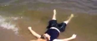 Dog Saves Child (kid pretends to be drowning)